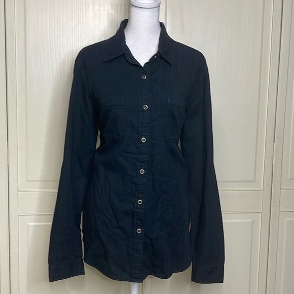 Rock&Roll Womens everything is coming up rose Embroidered Button Up Shirt Sz L - Picture 1 of 11